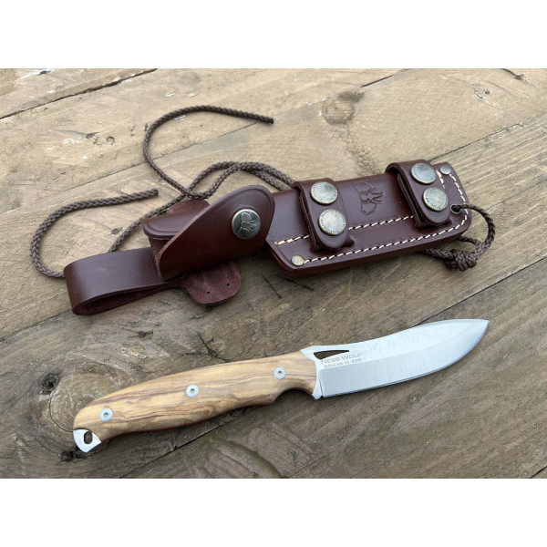 Image Couteau CUDEMAN Ness Wolf 208-L avec étui en cuir - 13652 - Kodiak Store
