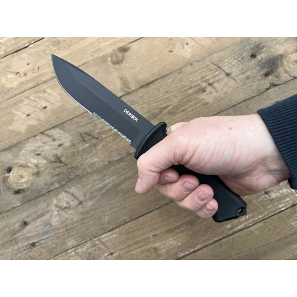 Image Couteau GERBER Prodigy Black 01121 avec étui Kydex - 13756 - Kodiak Store