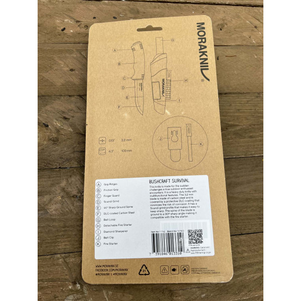 Image Couteau MORA Bushcraft Survival Black 11742 - 13834 - Kodiak Store