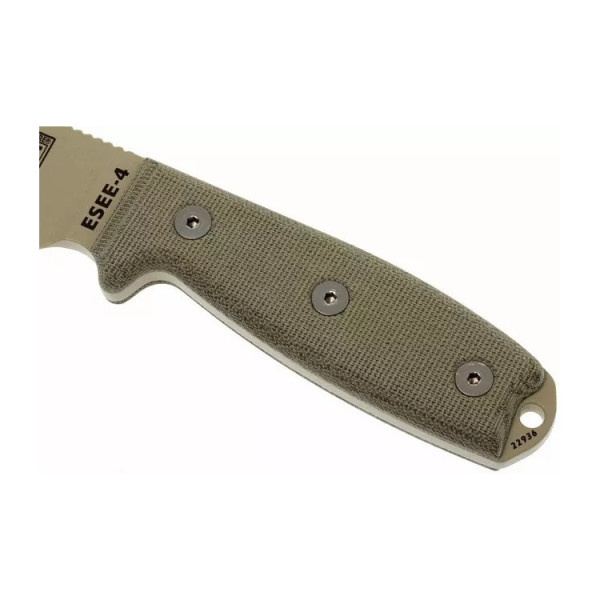 Image Couteau ESEE Model 4 Desert Tan Micarta étui Kydex - 14894 - Kodiak Store