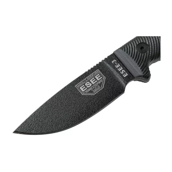 Image Couteau ESEE Model 3 Black 3D avec étui Zytel - 14939 - Kodiak Store