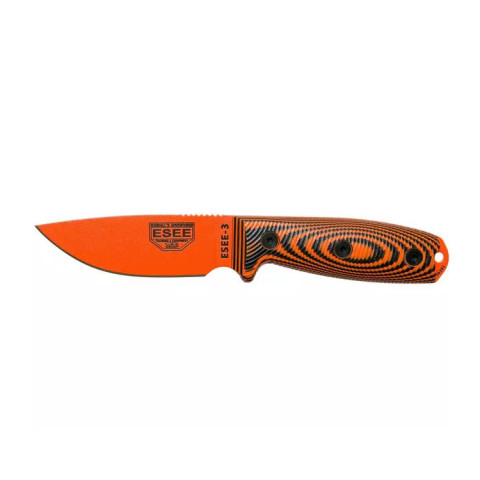 Image Couteau ESEE Model 3 Orange 3D avec étui Zytel - 14943 - Kodiak Store