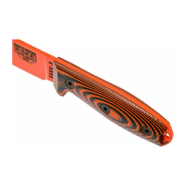 Image Couteau ESEE Model 3 Orange 3D avec étui Zytel - 14946 - Kodiak Store