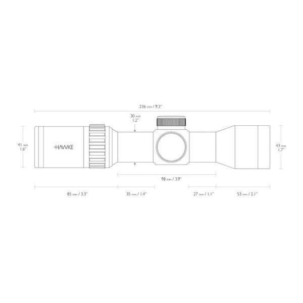 Image Lunette de visée Hawke XB30 Compact SR 1,5-6x36 - 15040 - Kodiak Store
