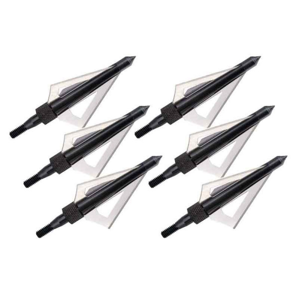 Image Lot de 6 Pointes de chasse 3 lames pour flèches d'arcs et arbalètes - 15559 - Kodiak Store
