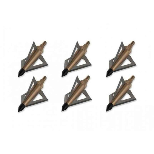 Image Lot de 6 Pointes de chasse 3 lames pour flèches d'arcs et arbalètes - 15561 - Kodiak Store