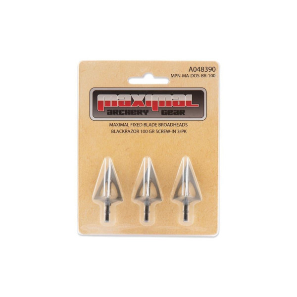 Image Lot de 3 pointes de chasse à lame fixe Maximal Black Razor - 15565 - Kodiak Store