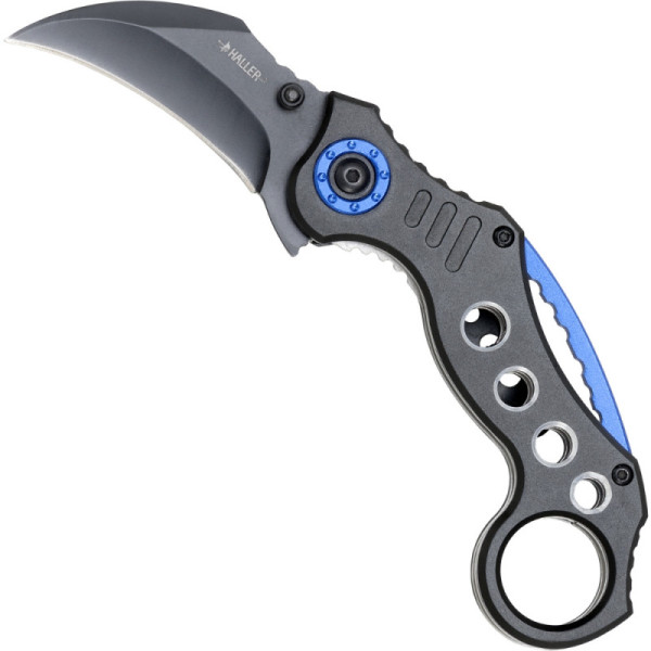 Image Couteau de poche Haller Carambit avec petit cercle bleu - 16134 - Kodiak Store
