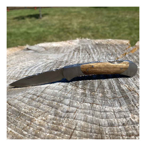 Image Couteau de poche Haller avec manche en bois de Zebrano 65 mm - 16152 - Kodiak Store