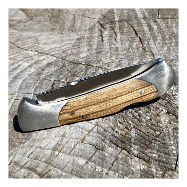 Image Couteau de poche Haller avec manche en bois de Zebrano 65 mm - 16153 - Kodiak Store