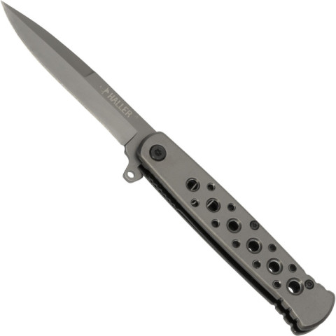 Image Couteau de poche stiletto Haller avec manche en acier inoxydable - 16181 - Kodiak Store