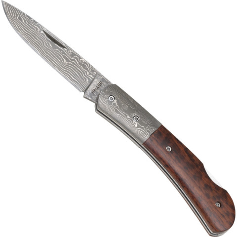 Image Couteau de poche Haller en acier damassé et manche en bois de serpent - 16188 - Kodiak Store
