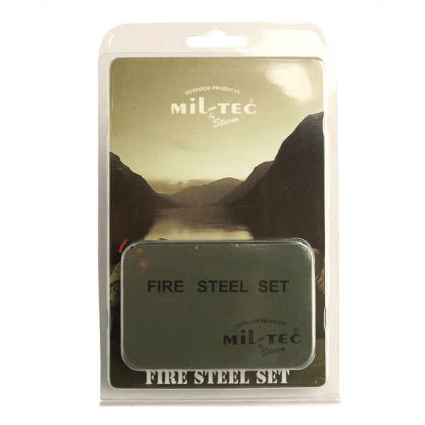 Image Pierre à feu Mil-Tec Fire Steel avec réservoir - 16292 - Kodiak Store