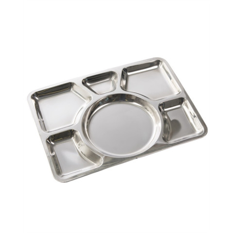 Image Plateau de cantine 6 compartiments en acier inoxydable - 16294 - Kodiak Store