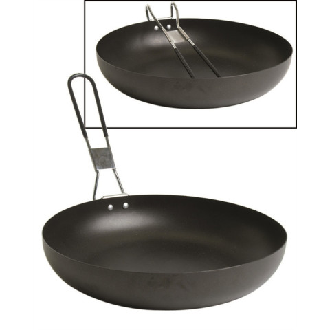 Image Poêle de camping avec manche pliable Mil-Tec en acier inoxydable - 16295 - Kodiak Store