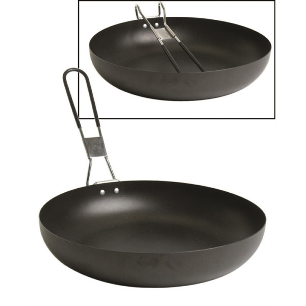 Image Poêle de camping avec manche pliable Mil-Tec en acier inoxydable - 16295 - Kodiak Store