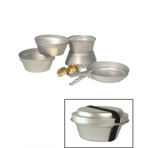 Image Set de cuisine en aluminium (2 casseroles, poêle, réchaud) - 16342 - Kodiak Store