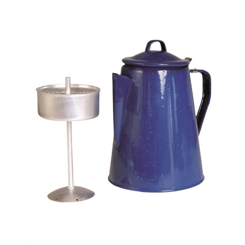 Image Cafetière émaillée avec percolateur (12 tasses) bleu - 16454 - Kodiak Store