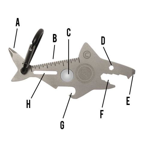 Image Carte de survie multifonction Requin - 16460 - Kodiak Store