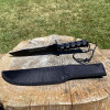 Jungle Adventurer Black Survival Knife: stainless steel, lightweight handle with integrated compass and tools. Perfect for adven