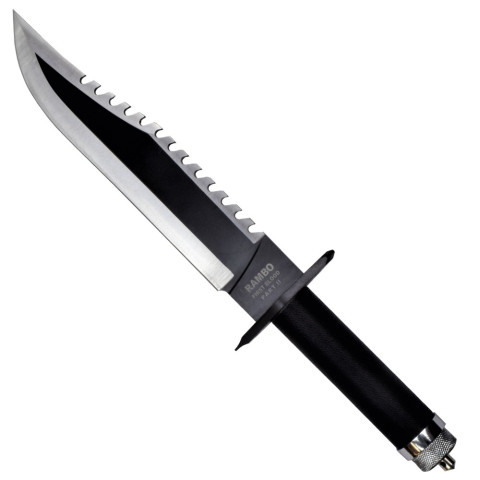 Image Couteau réplique Rambo II avec kit de survie dans le manche et étui en cuir - 16609 - Kodiak Store