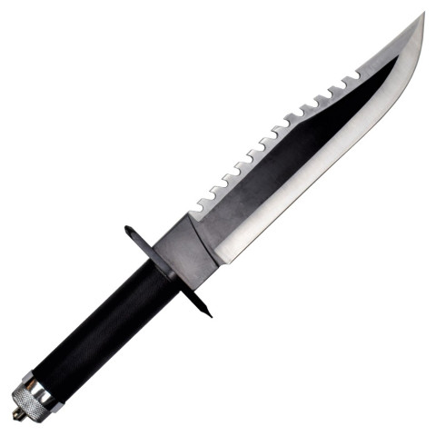 Image Couteau réplique Rambo II avec kit de survie dans le manche et étui en cuir - 16610 - Kodiak Store