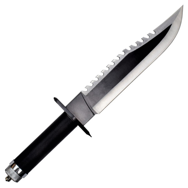 Image Couteau réplique Rambo II avec kit de survie dans le manche et étui en cuir - 16610 - Kodiak Store