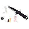 Image Couteau réplique Rambo II avec kit de survie dans le manche et étui en cuir - 16614 - Kodiak Store
