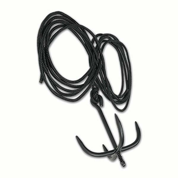 Image Grappin Noir avec sa corde de 10 mètres - 16650 - Kodiak Store