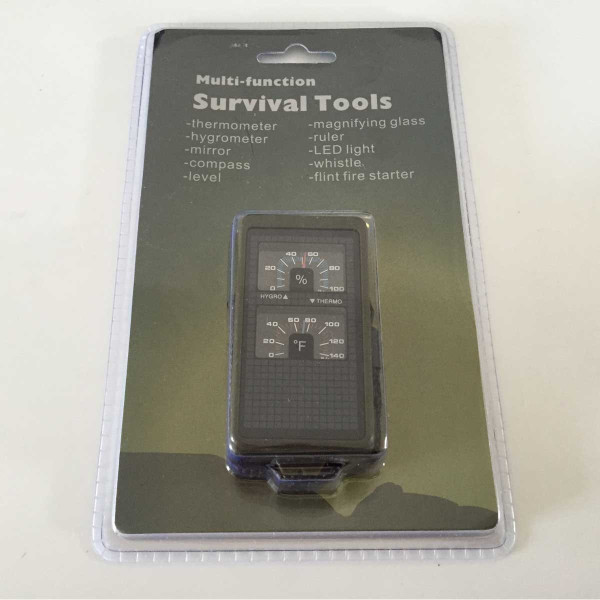 Image Kit de survie 10 fonctions (compas, mirroir, allume-feu, thermomètre, hygromètre..) - 16705 - Kodiak Store