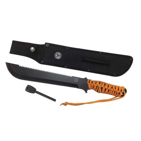 Image Machette 28cm + allume-feu + paracorde inflammable + éui - 16731 - Kodiak Store