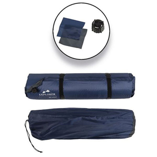 Image Tapis chauffant gonflable Explorer 200 x 66 x 10cm bleu foncé - 16905 - Kodiak Store