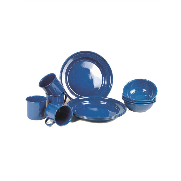 Image Vaisselle émaillée bleue western de 12 pièces - 16914 - Kodiak Store