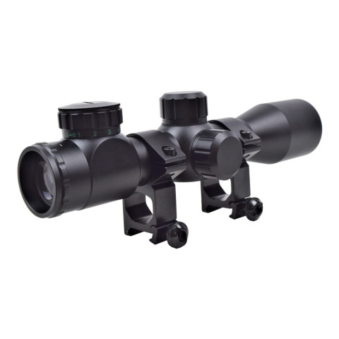 Lunette de visée JS 4x32 noire + red dot rouge et vert